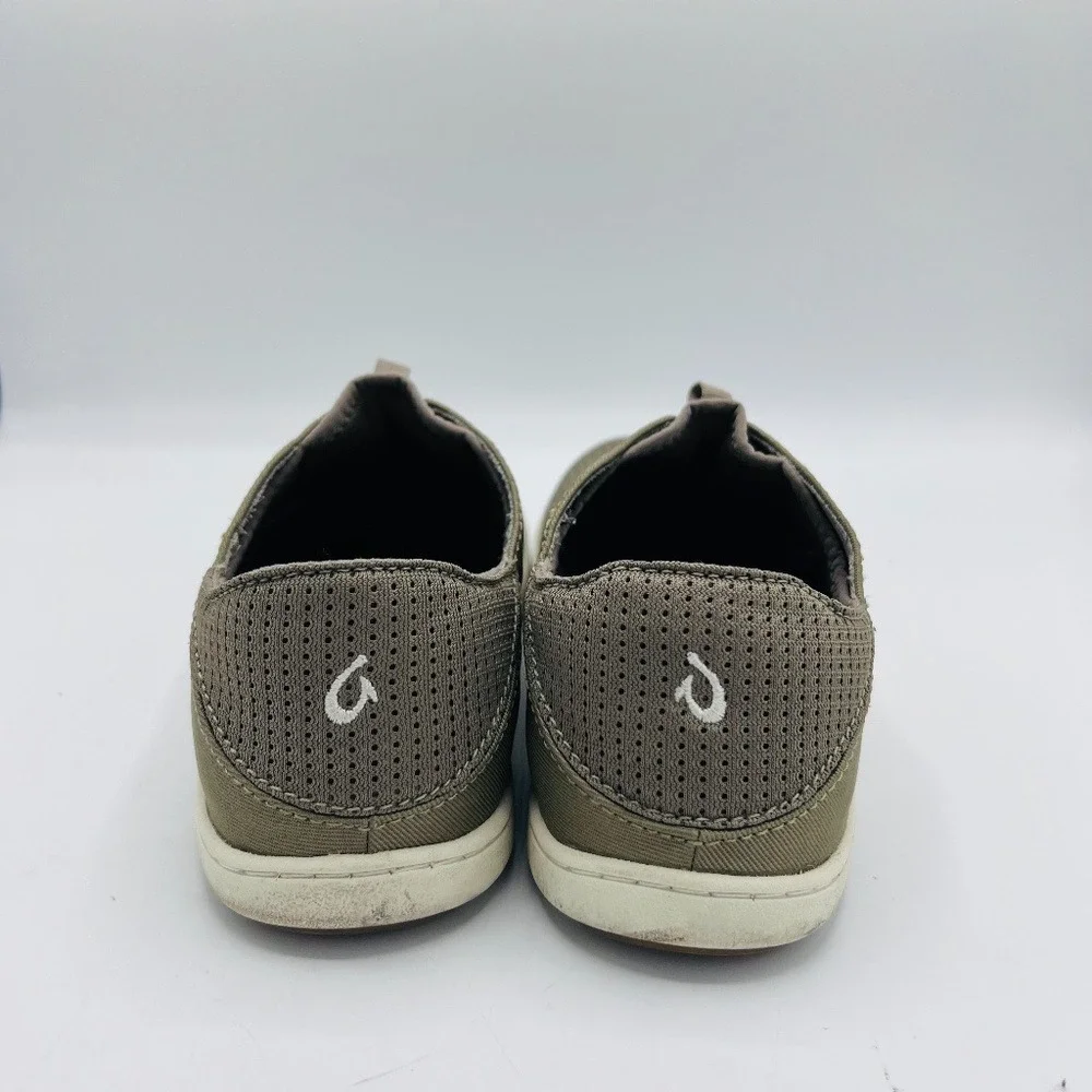 OluKai Men's Nohea Moku No Tie Boat Shoes Clay Tapa Size 40 MSRP $120